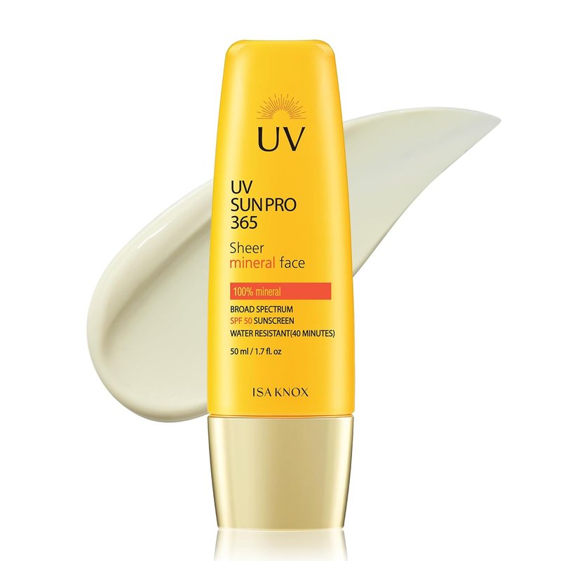 Isa Knox UV SUN PRO Sheer Mineral Sunscreen - SPF 50 Broad-Spectrum, Matte Finish | 1.7 fl oz, Anti-Aging Formula with Niacinamide & Jakyang Extract