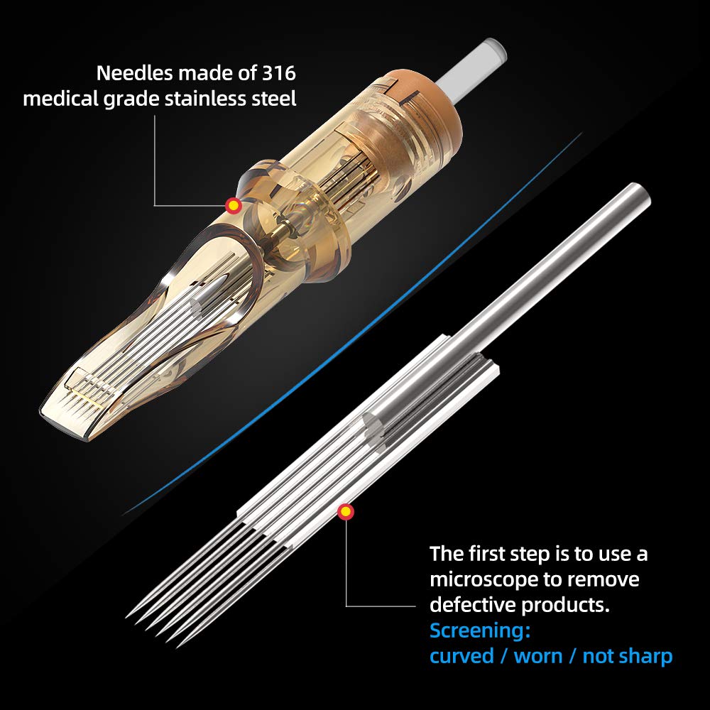CHUSE 20pcs Cartridges Disposable Tattoo Needle Standard 9 Curved Magnum (1209RM)