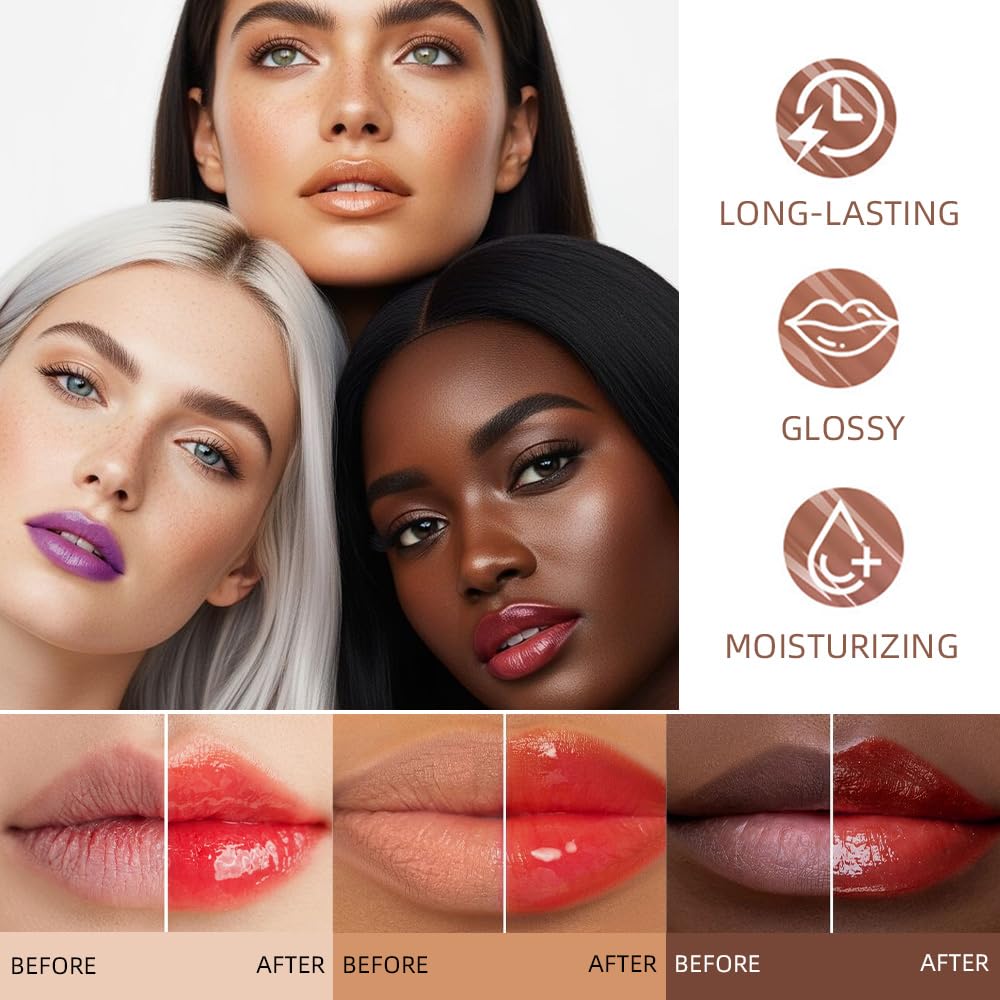 evpct Nourishing Moisturizing Tinted Lip Balm for A Sheer Tint of Color, Softens Smooths Hydrates Moisturizes Lightweight, Lip Care Gloss Plumper Stain for Women Dry & Chapped Lips, 11# WATERMELON