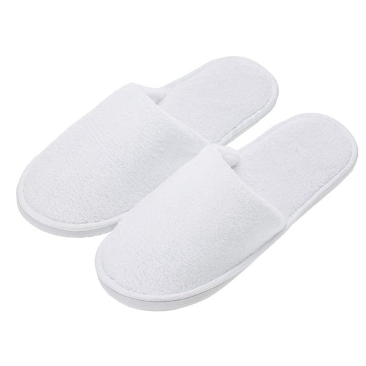 Spa Slippers - Disposable Closed-Toe Hotel Slippers | Non-Slip Unisex for Weddings, Travel & Home - 10 Pairs, 2 Sizes