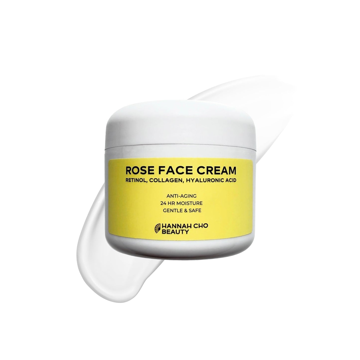 Rose Face Cream with Rosehip Seed Oil, Retinol, Collagen, Hyaluronic Acid - Anti-Aging 24 Hour Moisturizer for Dry & Sensitive Skin - Gentle Daily Skincare
