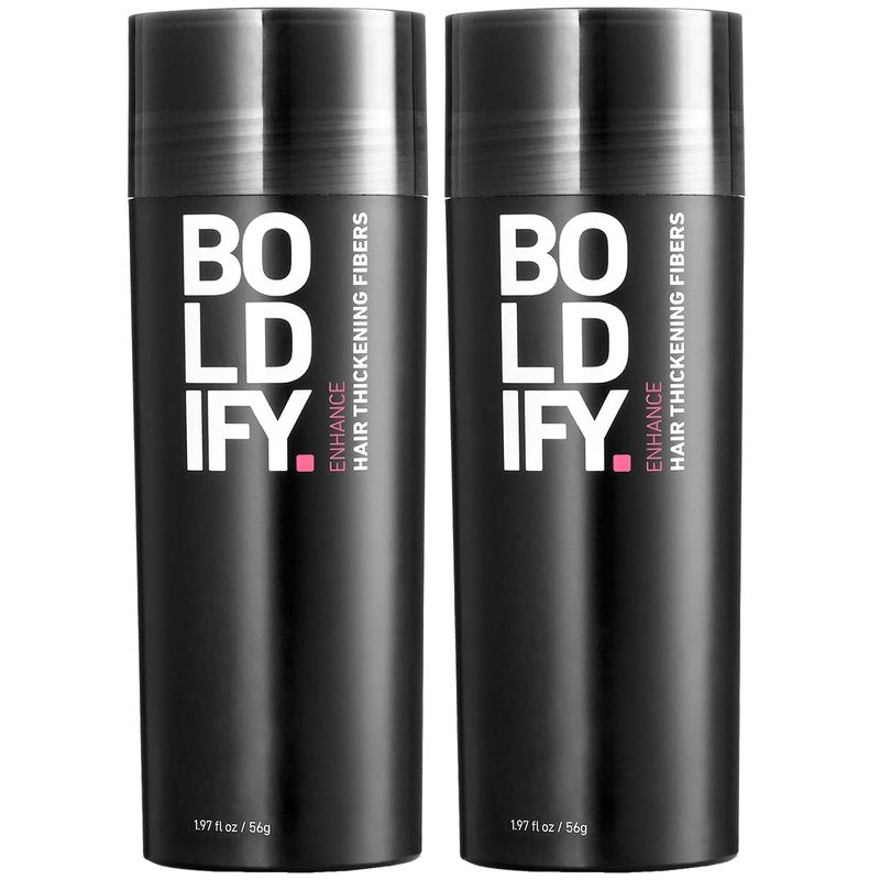 BOLDIFY Hair Fibers - Thinning & Fine Hair Solution for Instant Volume | Dark Brown, 2 x 56g, 14 Shades Available