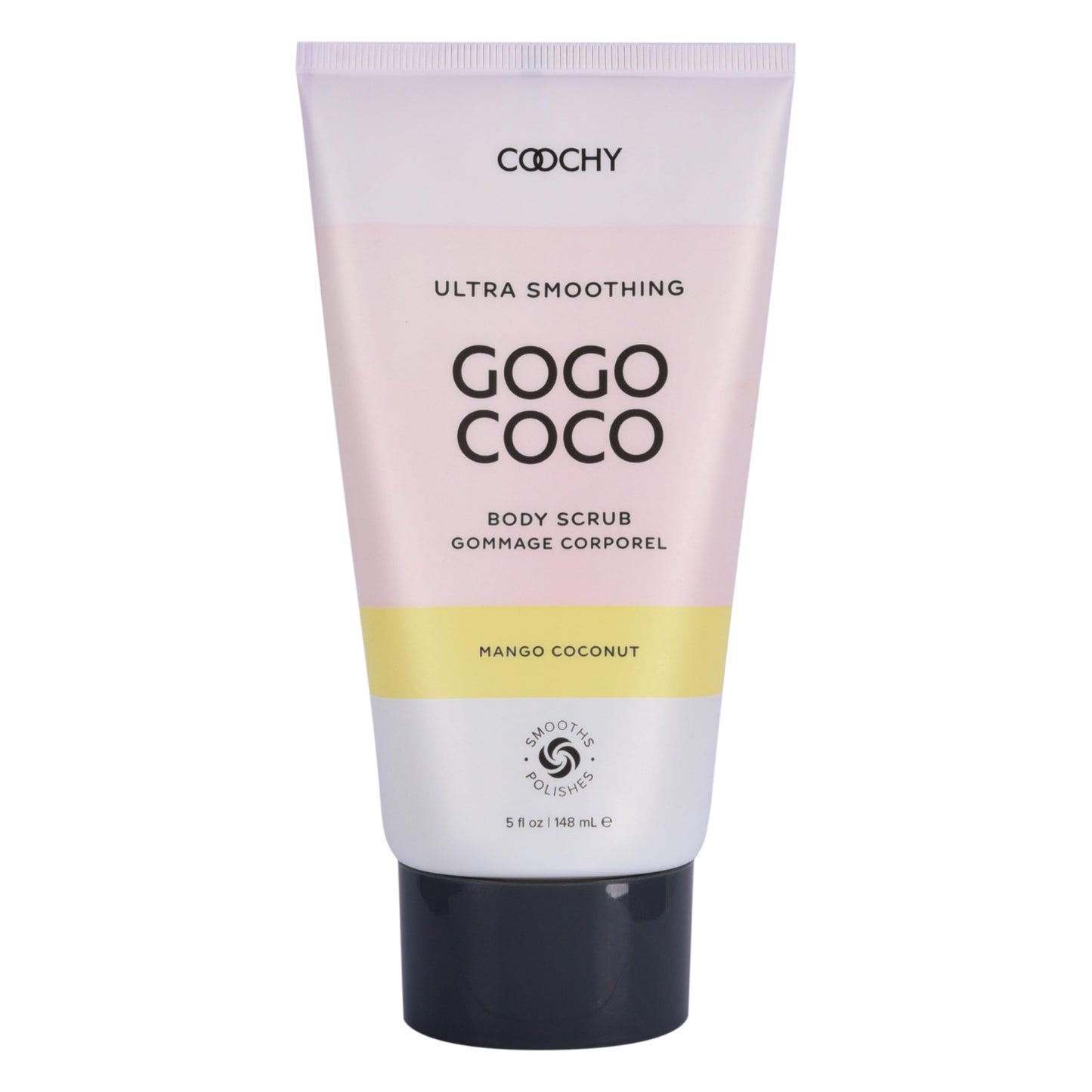 COOCHY Ultra Smoothing Body Scrub | Gentle Exfoliating Body Scrub for Sensitive Skin | Removes Dead Skin Cells, Prevents Ingrowns | Paraben-free, Cruelty-free | Mango Coconut 5 oz/148 mL