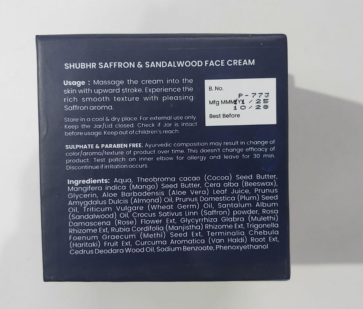 Blue Nectar Saffron Moisturizer Face Cream for Men | Daily Skin Glow Cream