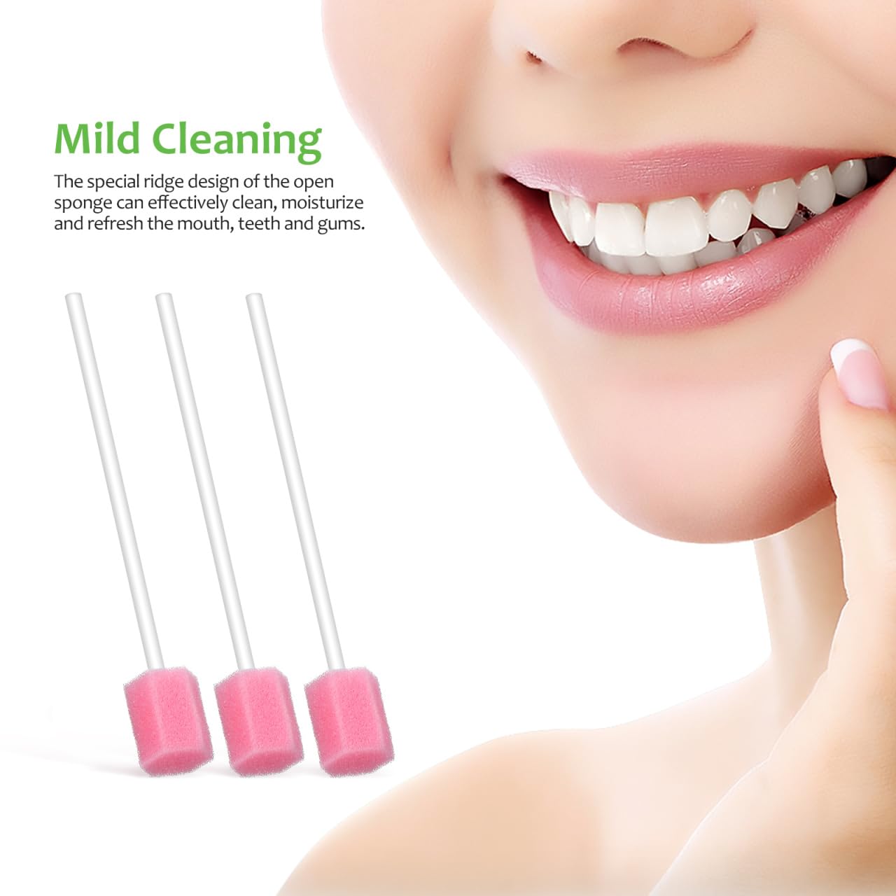Healvian 250 Count Disposable Oral Care Sponge Swabs Hexagon Design 5.11 Inch Mouth Swabs for Teeth and Gum Cleaning Suitable for Adults and Kids