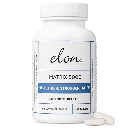 Elon Matrix 5000 - Biotin 5000mcg Vitamins for Hair Growth w/Extended Release - Promotes Healthy & Strong Hair & Nails - (60 Day Supply)