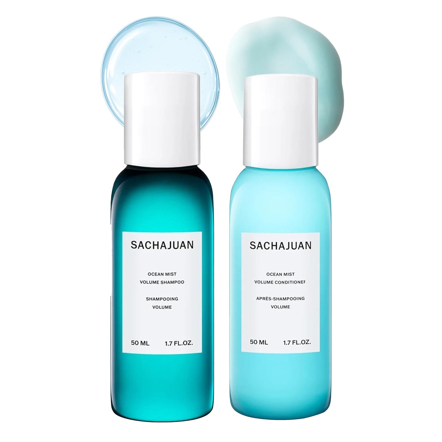 SACHAJUAN Ocean Mist Shampoo & Conditioner Travel Duo | Weightless Volume & Texture | Strengthens Fine Hair with Ocean Silk Technology | Vegan & Paraben-Free | TSA-Friendly | Set of 2