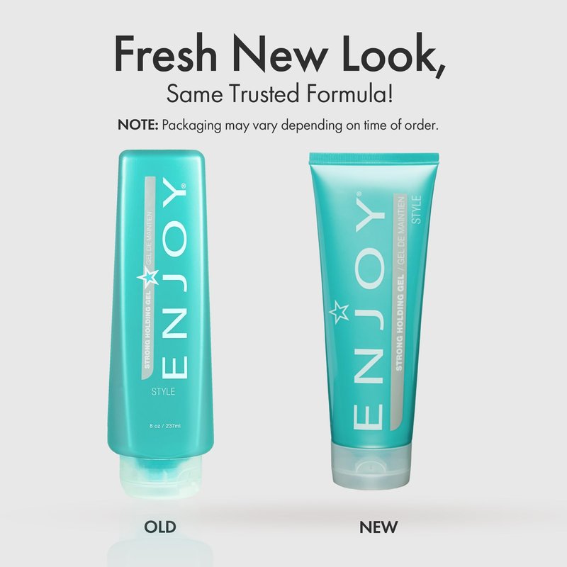 Enjoy Strong Holding Gel, Versatile, Alcohol Free Styling with Medium to Strong Hold & Volume Boost (8 oz)