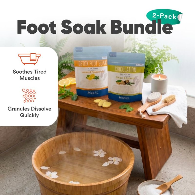 Foot Soak Salts Bundle 3 Pack DIY At Home Spa with USP Epsom Salt and Pure Essential Oils in BPA Free Pouch with Easy Press Lock Seal (2 Lbs Each 6 Lbs Total)