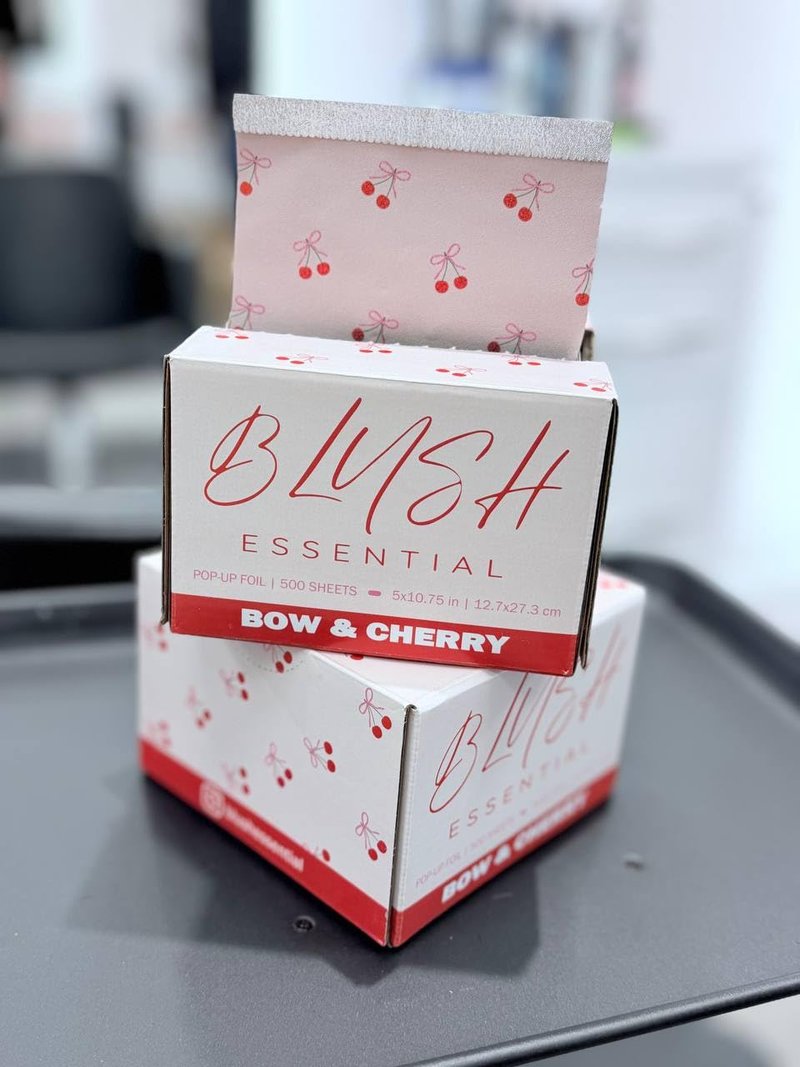 Bow & Cherry Hair Foils - Salon Foils for Coloring - Aluminum Foil Sheets for Hair - 5"x10.75" - 500 Sheets - Professional Hair Foils for Highlighting and Salon Use, Cute Foils