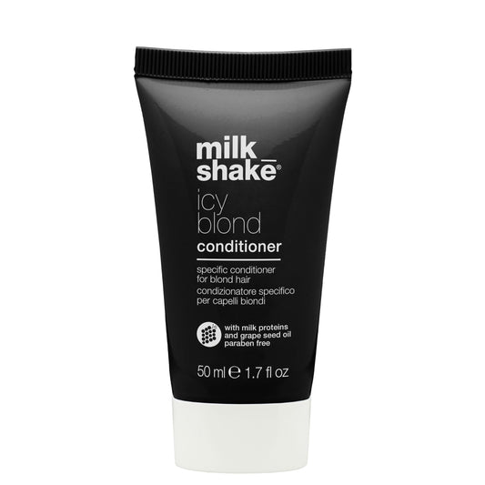 milk_shake icy blond conditioner | award winning toning conditioner with black pigment to neutralize yellow and brass in platinum blonde hair | smooths, hydrates, and brightens cool tones, 1.7 fl oz