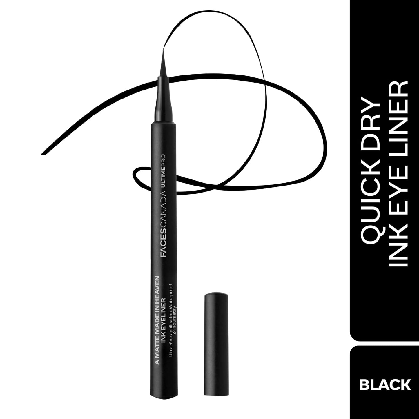 FACESCANADA Ultime Pro Matte Ink Eyeliner | 24H Long Stay Waterproof Liquid Eyeliner with Ultra Fine Tip | Smudge Proof, Quick Dry & Bold Precise Eye Looks | 0.04 Fl Oz (1.2ml)