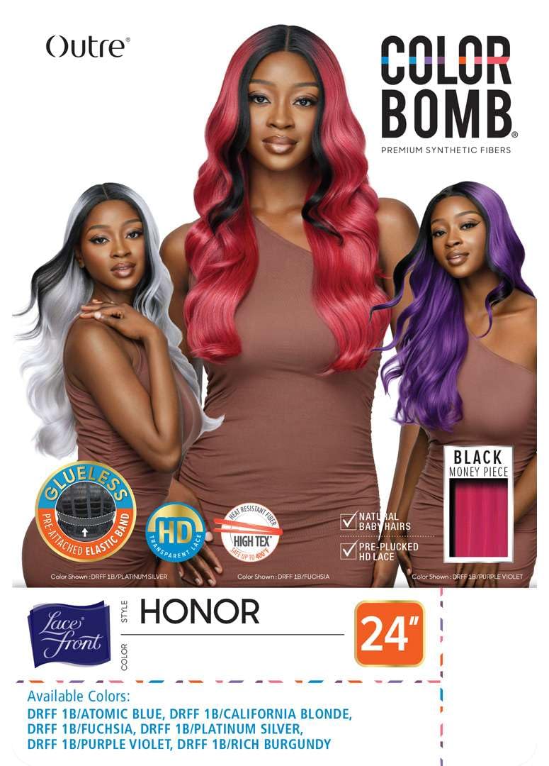 Outre Lace Front Wig - Color Bomb - Honor (DRFF1B/ATOMIC BLUE)