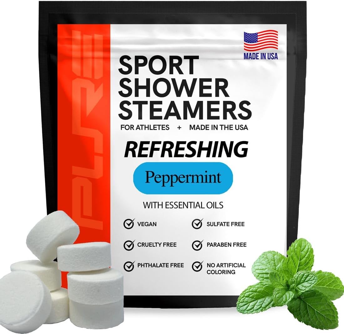 Refreshing Sport Shower Steamers - Peppermint & Eucalyptus Essential Oils | Muscle Recovery & Relaxation, Made in USA