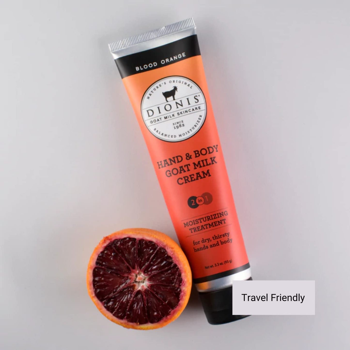 Dionis Goat Milk Skincare Blood Orange Lotion (8.5 oz), Hand and Body Cream (3.3 oz) Bundle