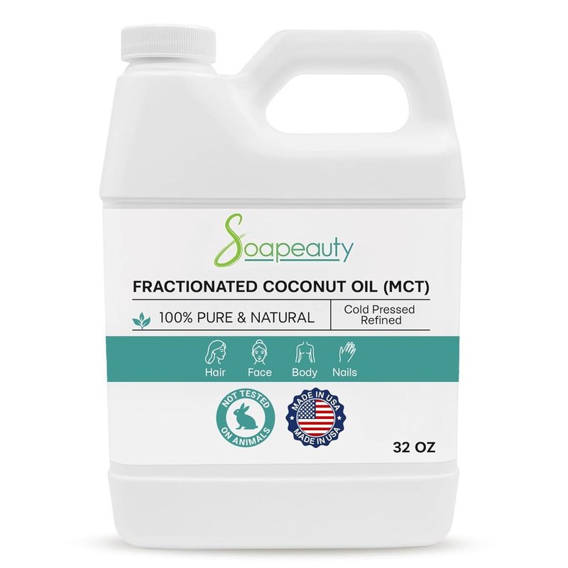 Soapeauty Fractionated Coconut Oil - 100% Natural Carrier Oil for Essential Oils | 32 fl oz