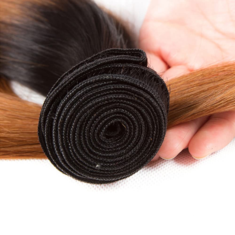 Capurchra 3CA 1B30 Straight Human Hair Bundle 20 Inch