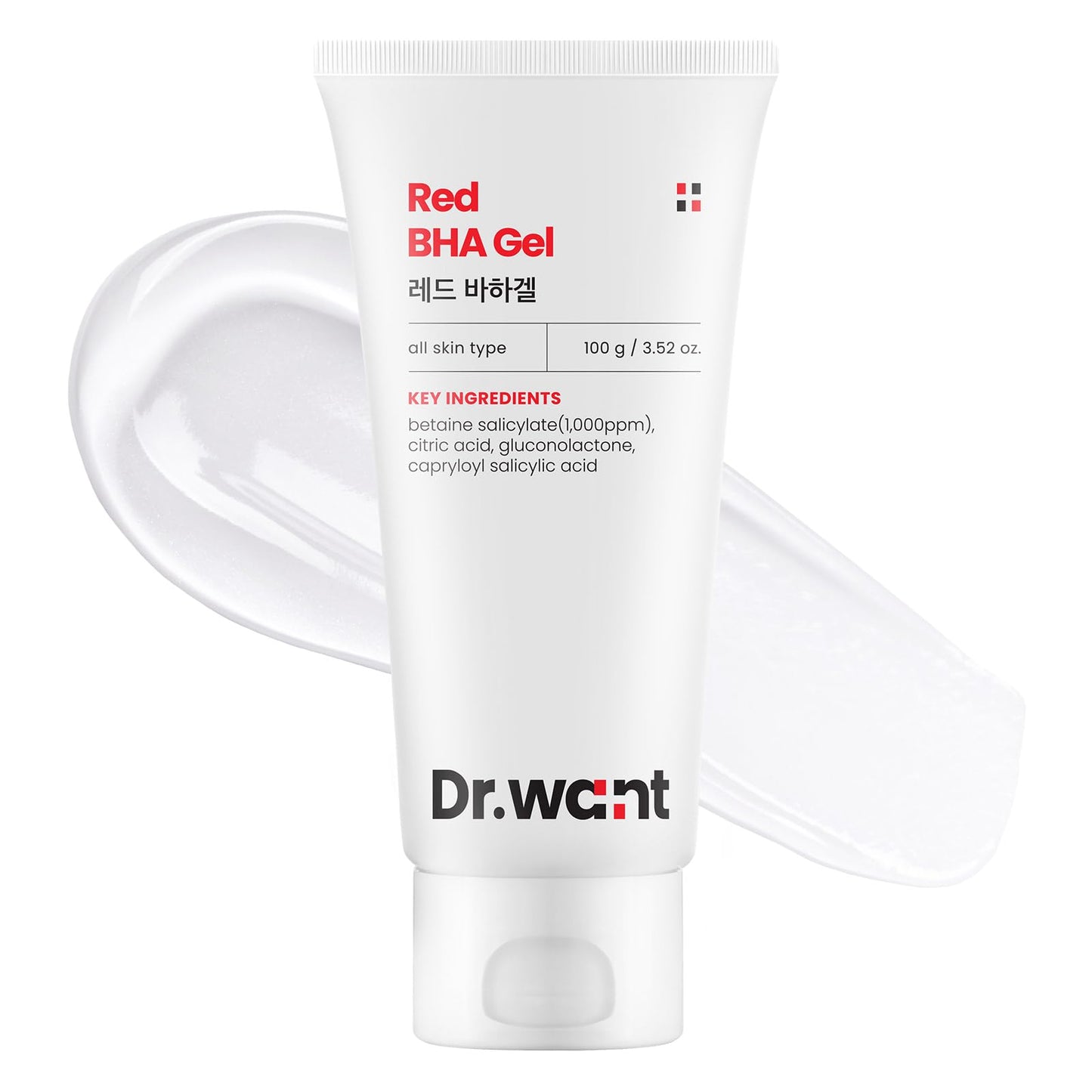 DR.WANT Red BHA Gel, AHA PHA LHA Exfoliating for Blemish-Prone Skin
