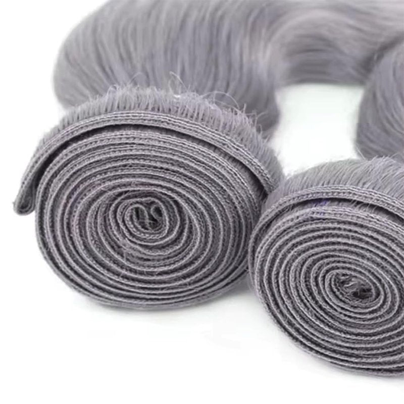 Grey Bundles Human Hair Body Wave Bundles 16 16 16 Inch Gray Body Wave Human Hair Extensions Double Weft Unprocessed Brazilian Virgin Hair 3 Bundle 50 Grams Per Bundle