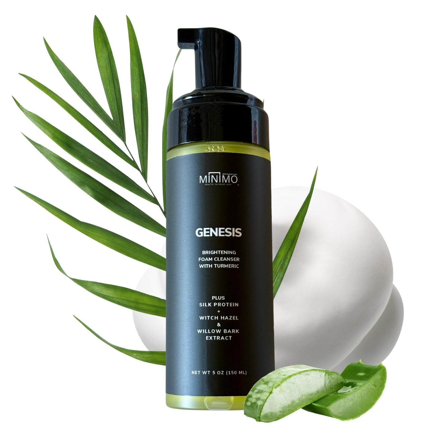 Minimo Bath & Body Genesis Sulfate-Free Turmeric Facial Cleanser | Turmeric Foaming Cleanser For Sensitive Skin | Facial Wash For Women & Men, Oily Skin - 5 fl oz