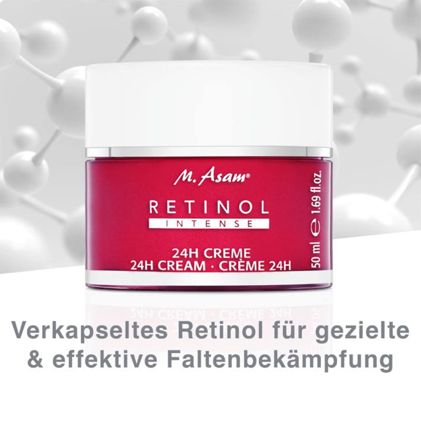 M. Asam RETINOL 24h Cream - Face Cream against wrinkles, anti-aging face moisturizer with retinol, day cream & night cream stimulating collagen production, facial care for all skin types, 1.69 Fl Oz