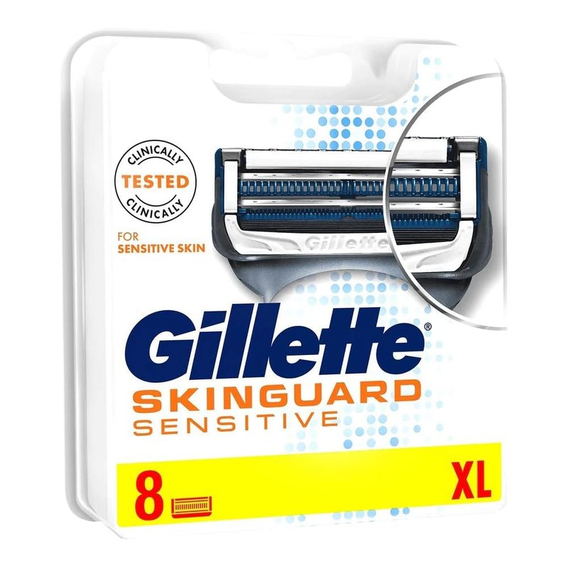 Gillette Skinguard Razor Blades for Men - Sensitive Refills with Precision Trimmer | 8 Count Pack