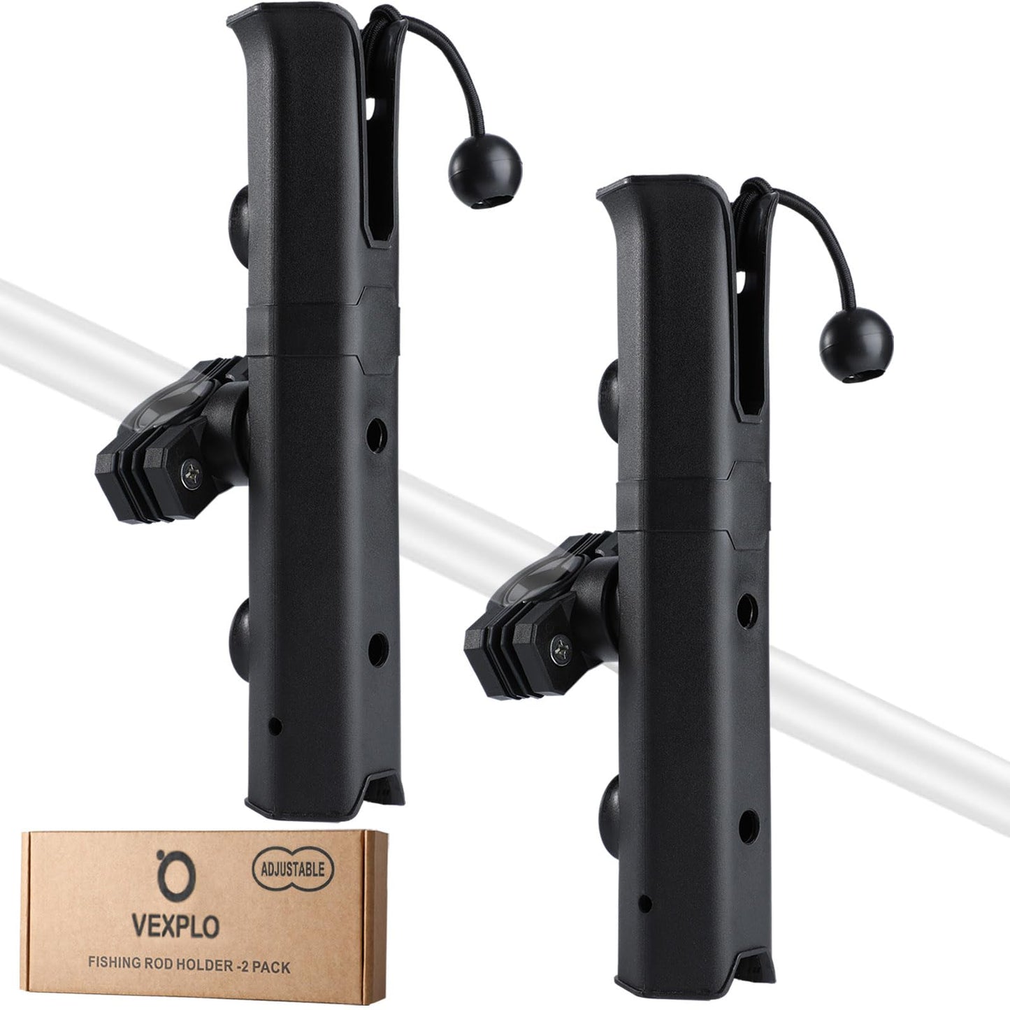 VEXPLO Bike Fishing Rod Holder for Bike Rack with Pole Mount Clamp (2 Pack)
