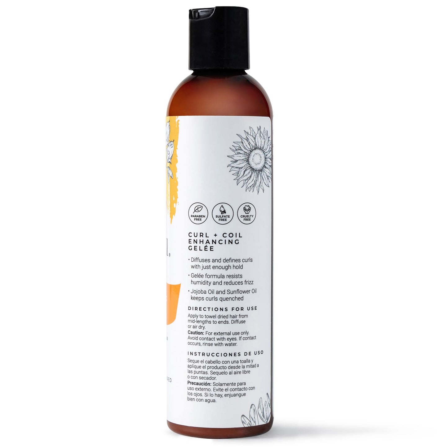 CIBU Curl + Coil Enhancing Gelée - Curl Defining Gel for Curly Hair and Wavy Hair - Lightweight Gel with Argan, Jojoba and Sunflower Oil to Reduce Frizz and Hold Your Style Longer - 8 Ounces