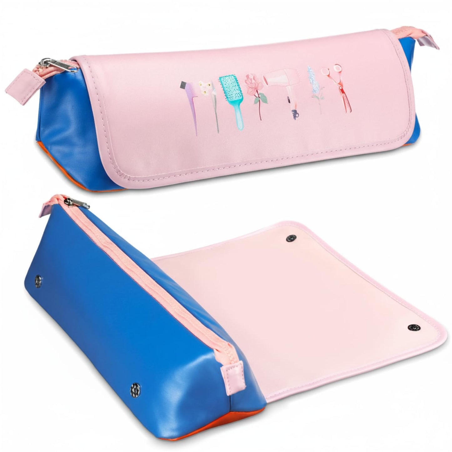 Sadnyy Hair Tools Travel Bag and Heat Resistant Mat 2-in-1 Hot Hair Tools Organizer for Curling Flat Irons Straighteners Portable Hairstylist Travel Bag Women Haircare Accessories, 16.1''x5.1''x4.3''