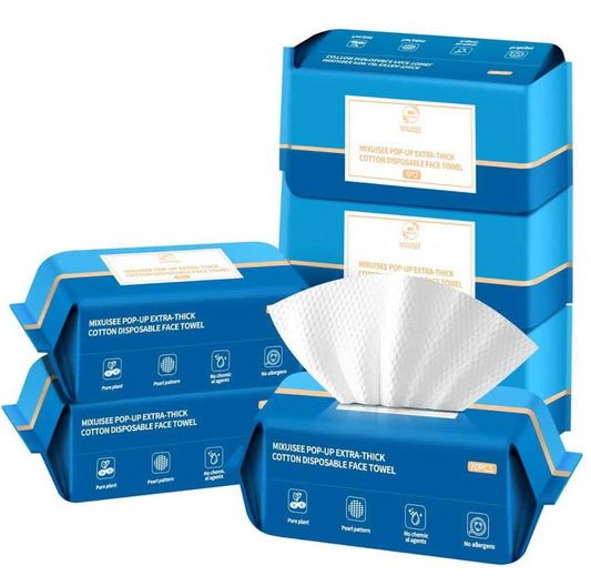 Thick & Soft Disposable Face Towels | 100% Cotton Facial Cloths for Sensitive Skin - 420 Count