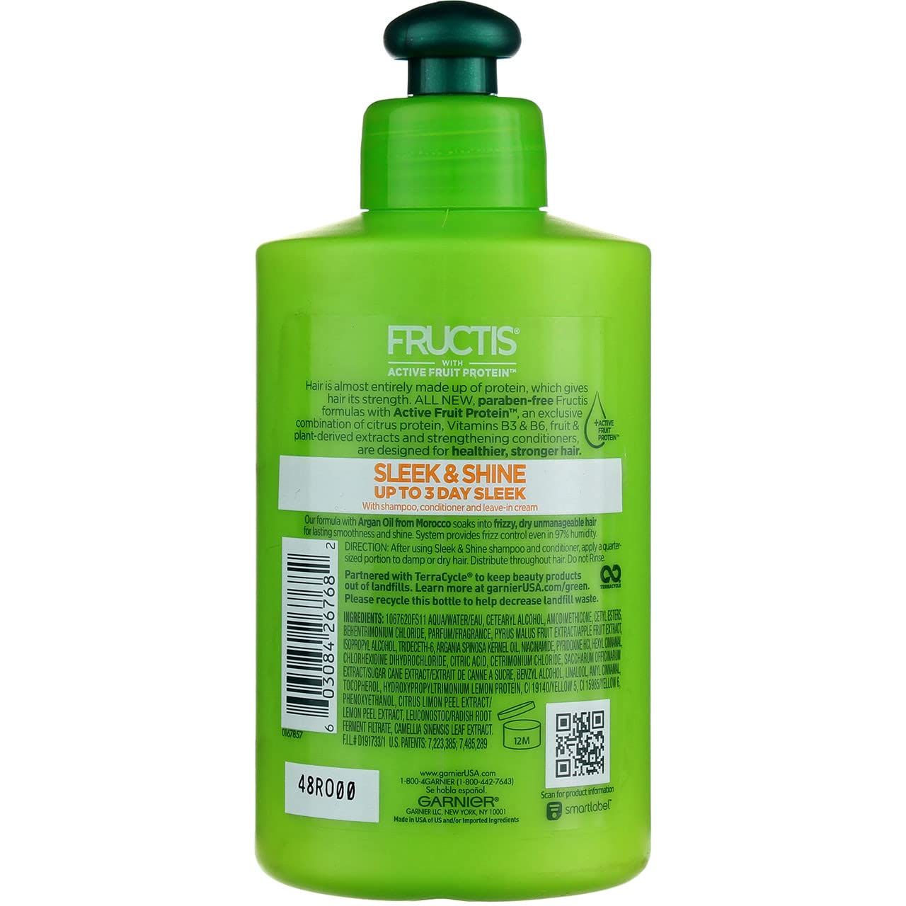 Garnier Fructis Sleek & Shine Intensely Smooth Leave-In Conditioning Cream 10.2 oz (Pack of 4)