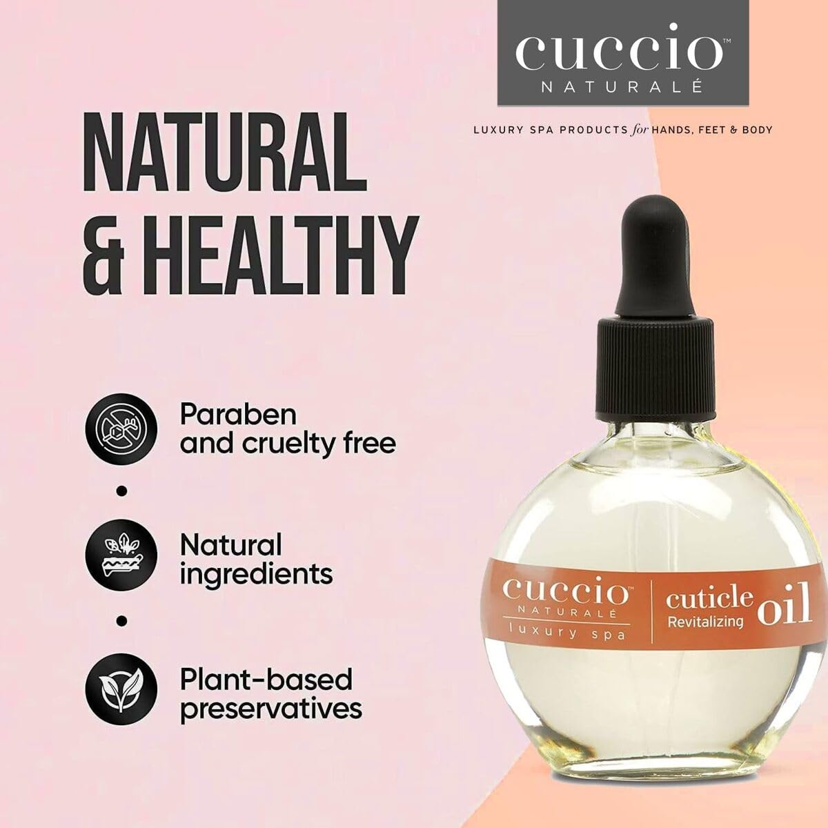 Cuccio Naturale Revitalizing Hydrating Cuticle Oil - Repair Damaged Skin & Nails - Vanilla Bean & Sugar - 2.5 Oz (Pack of 2)