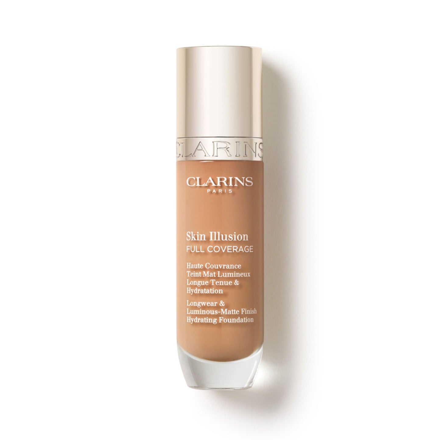 Clarins Skin Illusion Longwear Full Coverage Foundation|Luminous Matte Finish|24H Hold and 24H Hydration|Natural Looking|Transfer, Sweat and Smudge Proof| Contains Hyaluronic Acid|1 Fl Oz, 111N