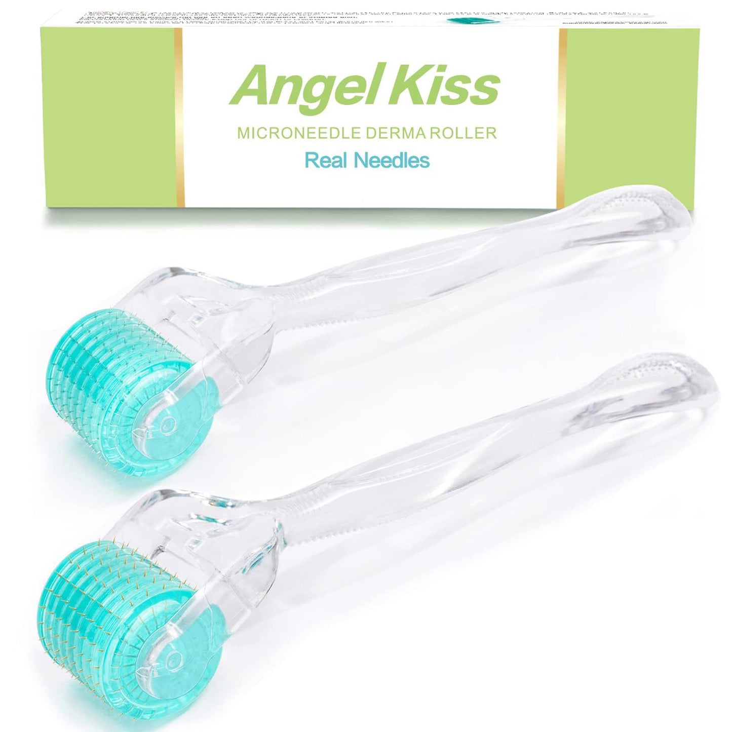 Angel Kiss Derma Roller | 192 Microneedling Needles - 0.3mm Stainless Steel & Titanium Combo with Storage Case