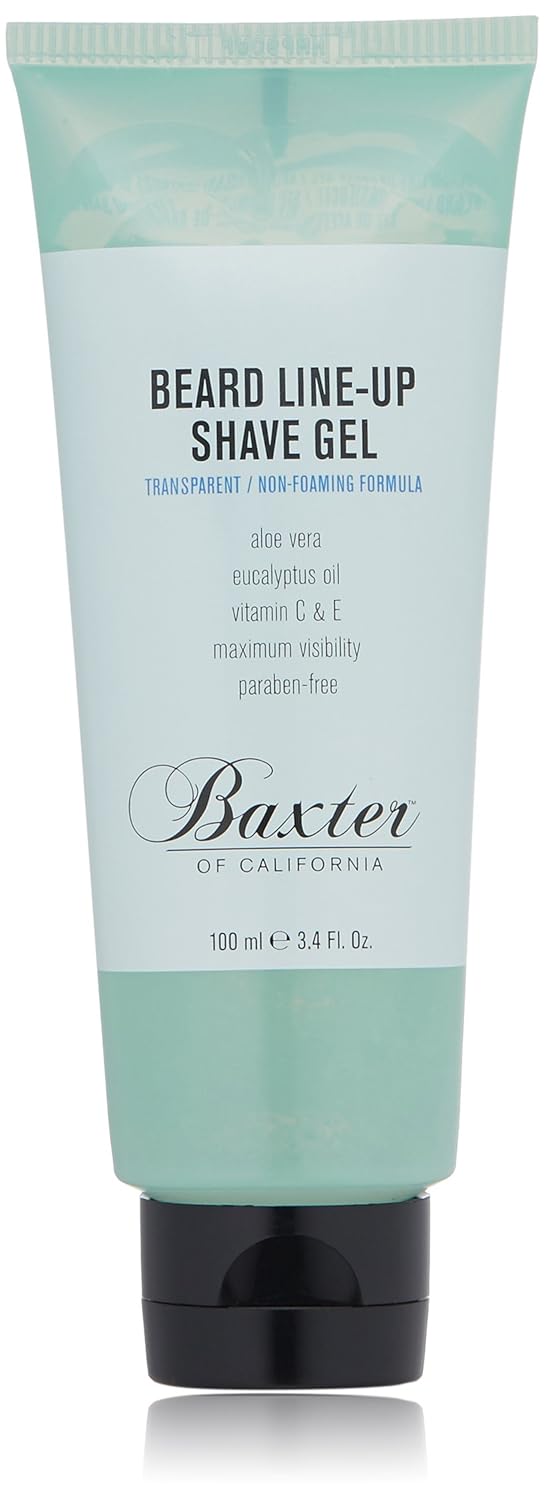 Baxter of California Beard Line-Up Shave Gel for Men - Non-Foaming, Paraben-Free | 3.4 fl. oz.