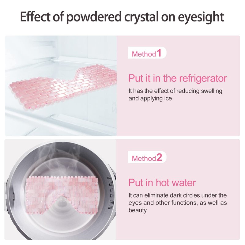 gemshan Jade Eye Mask, Rose Quartz Facial Mask Gemstone Cooling Reduce Eye Puffy Mask Anti Aging Therapy Hot or Cold Using