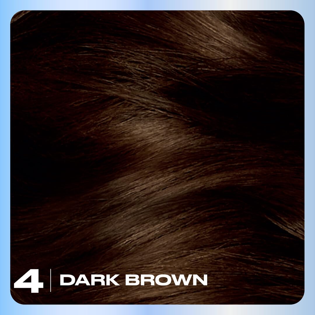 Clairol Nice'n Easy Permanent Hair Dye, 4 Dark Brown | 100% Gray Coverage | Long‑Lasting, Natural‑Looking Color & Shine | Pack of 3