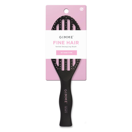 Gimme Beauty Vented Detangling Brush - Quick-Dry, Heat-Resistant Wet Brush for Thick or Thin Locks - Supports Healthy Hair - Flexible Curved Design for Fine Locks - Fine Hair