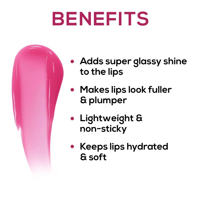 RENEE Hot Lips - Lip Gloss 4.5ml, High-Glossy Shine Enriched with Vitamin E | Lightweight, Non Sticky Hydrating Formula (Pink)