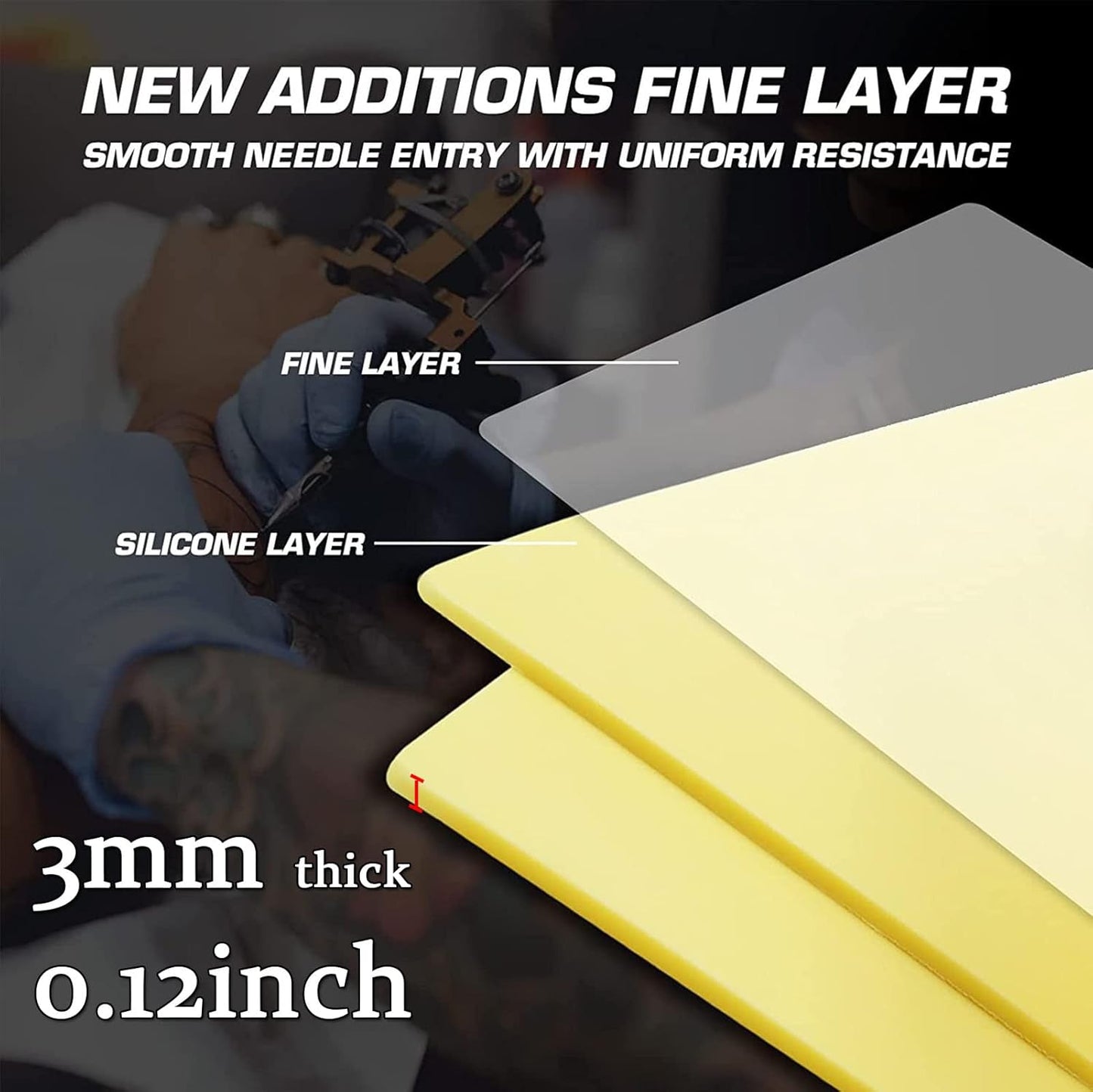 Tattoo Fake Skin Sheets - 3MM Thickness | 5PCS + Tattoo Transfer Paper | 35PCS