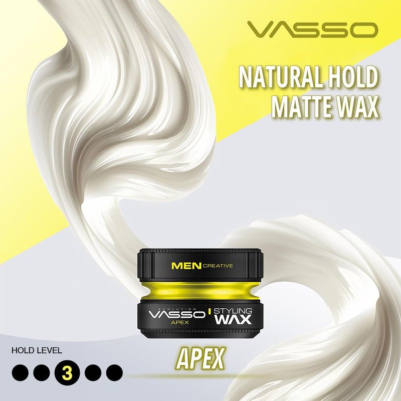 Apex Hair Styling Wax for Men - Maximum Hold Matte Finish Pomade | 5.07 fl oz (150 ml)