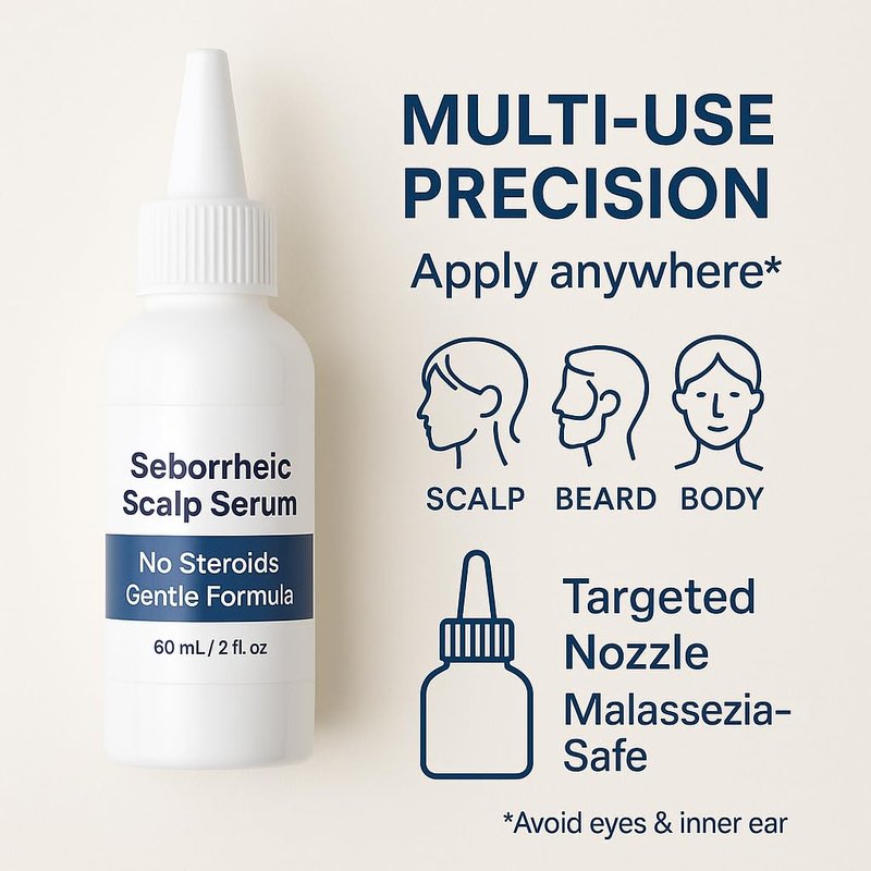 Seborrheic Scalp Serum - 8X Fast-Acting Treatment for Redness & Dermatitis | Soothing Ointment for Scalp, Face & Body - 1 Pack