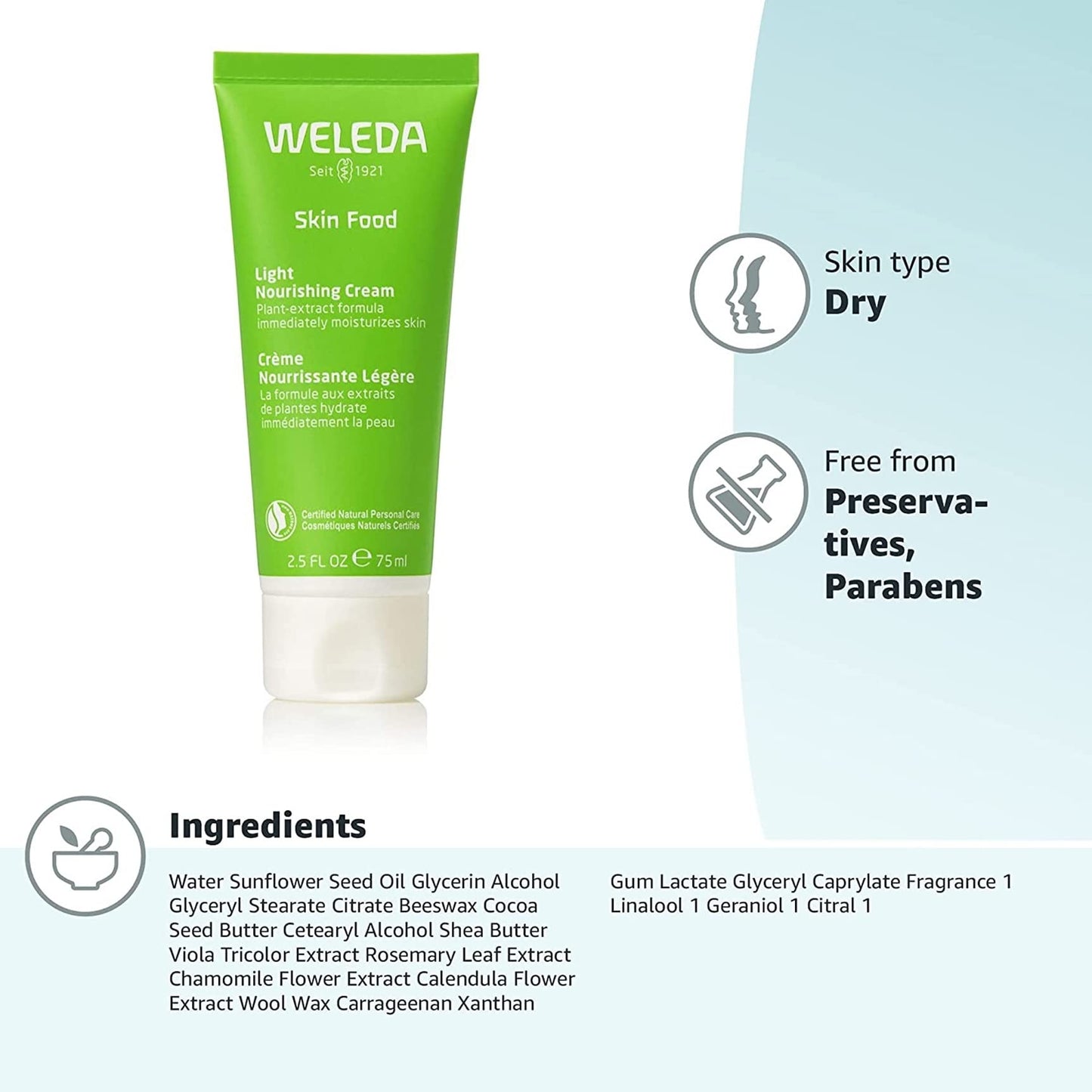 Weleda Skin Food Light Nourishing Body Cream 2.5 Fluid Ounce & Skin Food Original Ultra-Rich Body Cream 2.5 Fluid Ounce, Plant Rich Hydrating Moisturizer with Pansy, Chamomile and Calendula