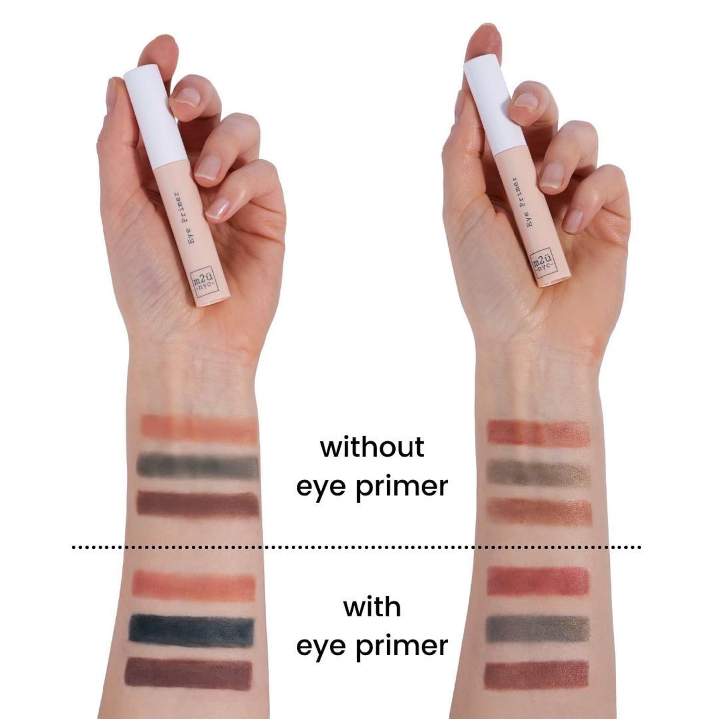 M2U NYC Eyeshadow Primer – Hydrating, Waterproof Eye Primer for Long-Lasting, Crease-Free Wear - Lightweight, Non-Greasy Formula with Hyaluronic Acid & Vitamin E for Smooth, Wrinkle-Filled Eyelids