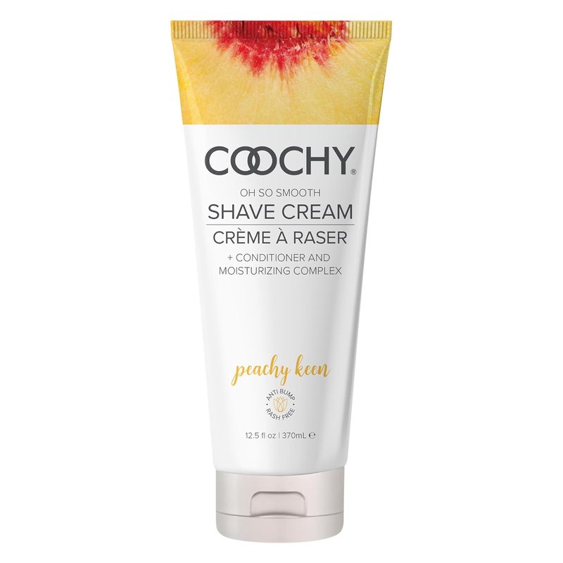 Coochy Shave Cream - Gentle Moisturizing Shaving Lotion for Intimate Areas | Rash-Free Hydrating Formula, Peachy Keen, 12.5 oz