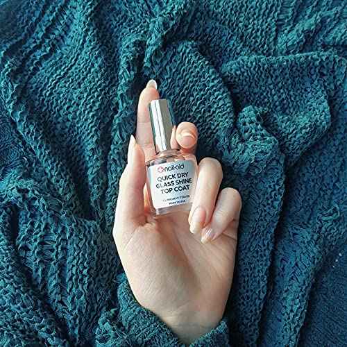 Nail-Aid Quick Dry Glass Shine Top Coat, Long Wear, Scratch Resistant Color, Clear, 0.55 Fl Oz