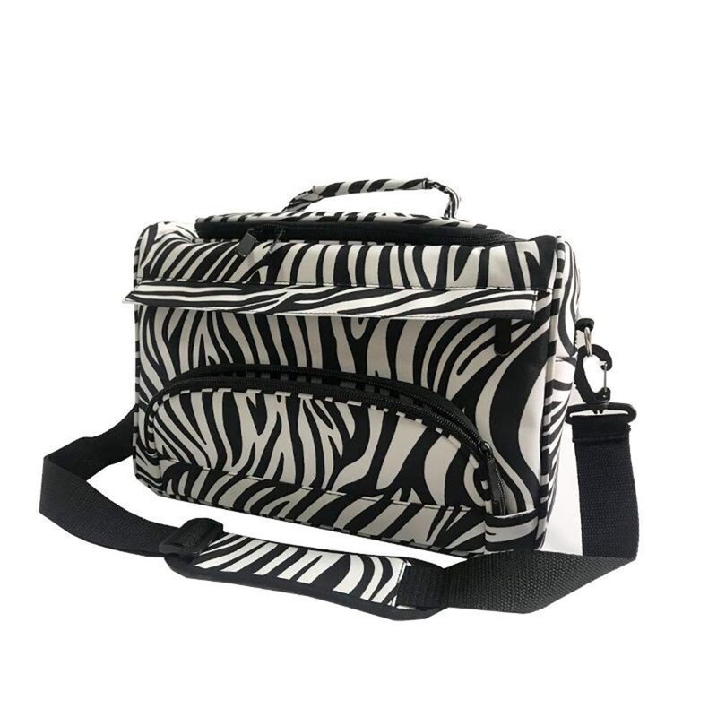 Professional Hairdressing Styling Bag - Multi-Functional Makeup Organizer for Salon | Zebra Print, Shoulder Strap