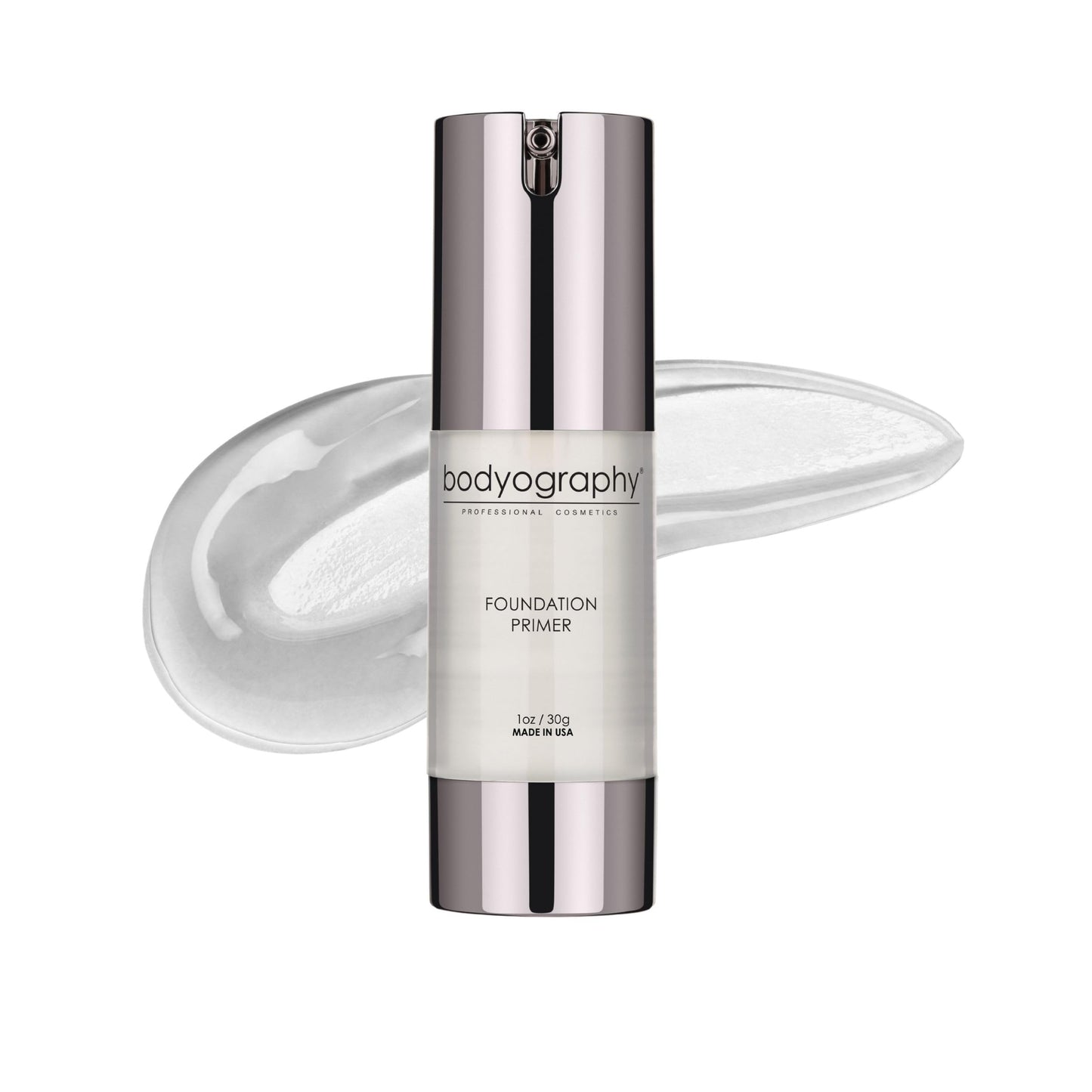 BODYOGRAPHY Foundation Primer | Flawless Anti-Aging Makeup Base with Vitamin E, A, Jojoba & Grapeseed Oil | Shine Control, Smooth Finish | Salon-Quality, Gluten-Free, Cruelty-Free | 1 oz