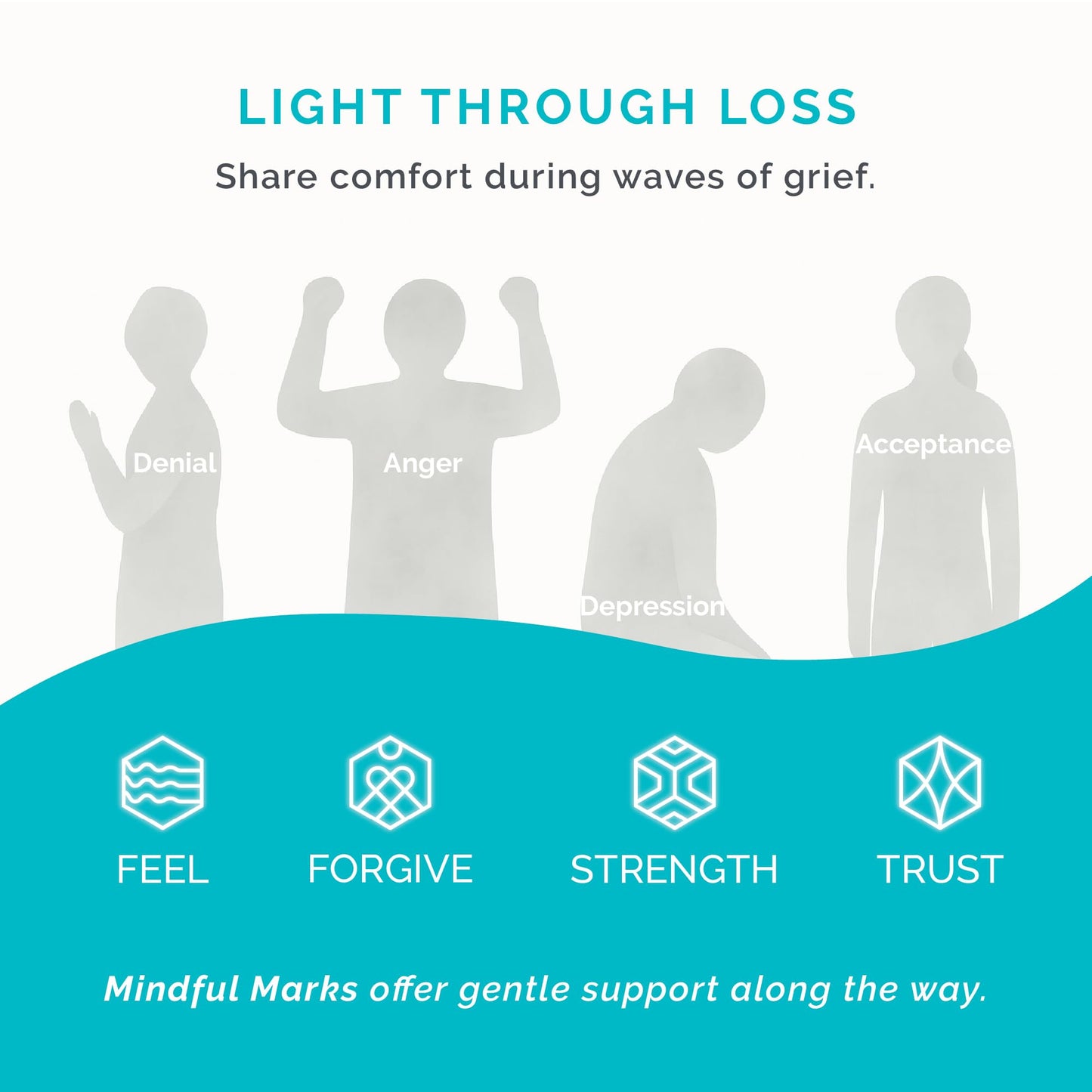 LumenKind Light Through Loss Pack - Mindful Marks - Ideal Gift for Grief, Loss and Healing - Sympathy Gifts for Loss of Loved One - 36 Intention Marks - Remembrance & Bereavement Gift for Grieving