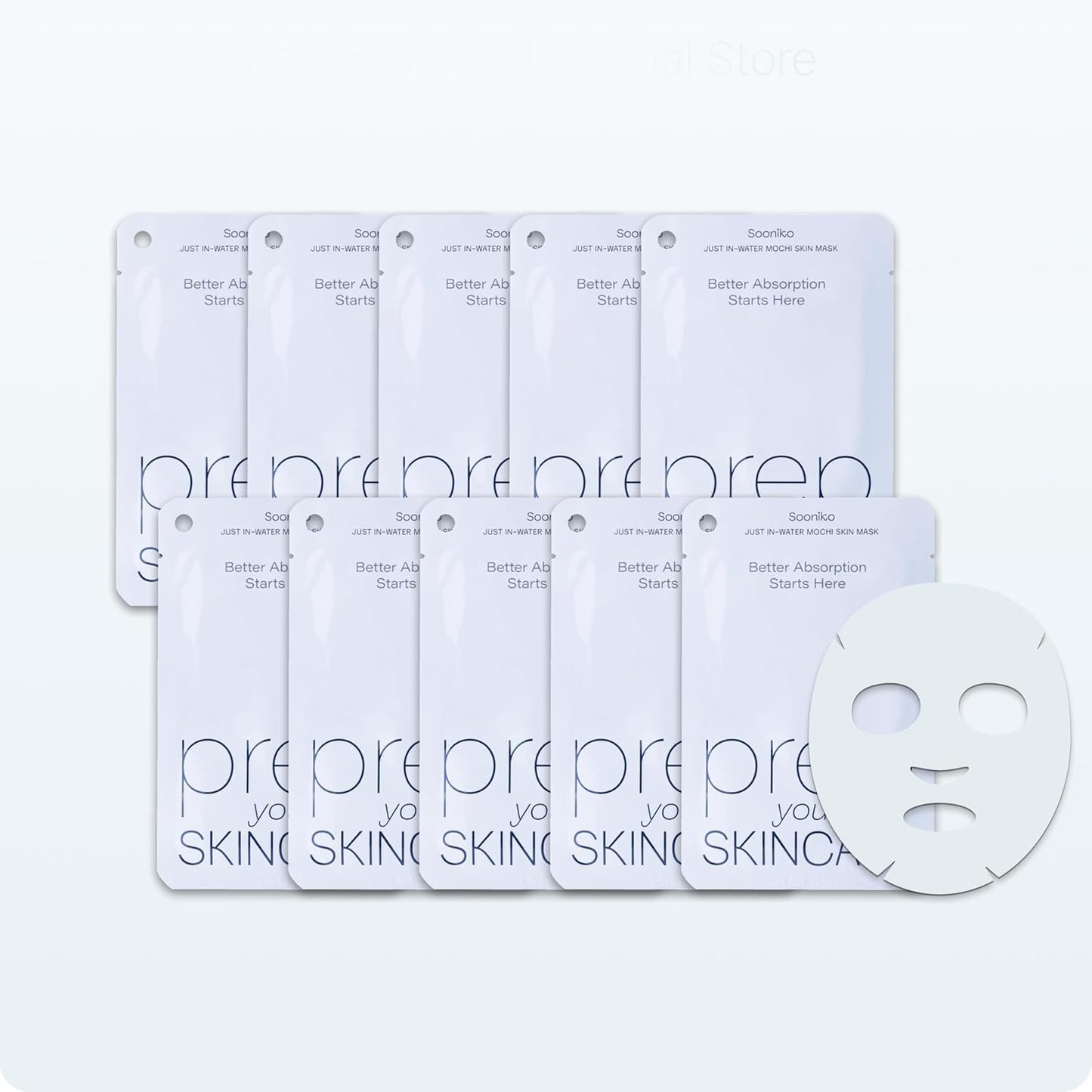 Mochi Skin Mask - Korean Sheet Masks for Hydration & Oil Balance | Vegan, Non-Sticky, 10 Pack